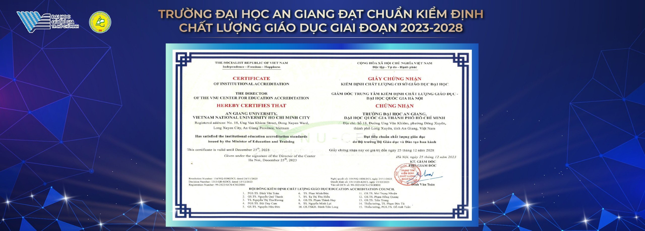 Đạt tiêu chuẩn kiểm định cơ sở giáo dục (chu kỳ 2)